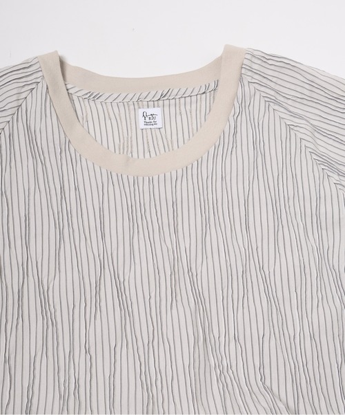 RYU(リュー)の「tucked dobby poncho shirt(Tシャツ/カットソー・メンズ・ブラック/ベージュ系・FREE)」の15枚目の写真