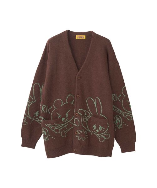 HYSTERIC GLAMOUR（ヒステリックグラマー）の「BEN AND LUCYジャカード カーディガン（カーディガン/ボレロ・レディース・ブラック/ブラウン/トップグレー・FREE）」の3枚目の写真
