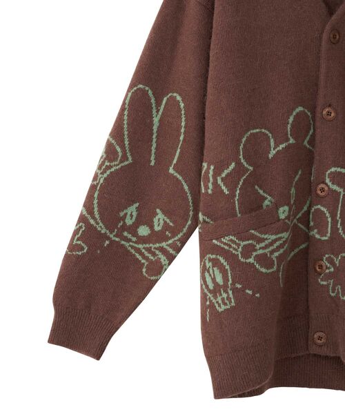 HYSTERIC GLAMOUR（ヒステリックグラマー）の「BEN AND LUCYジャカード カーディガン（カーディガン/ボレロ・レディース・ブラック/ブラウン/トップグレー・FREE）」の9枚目の写真