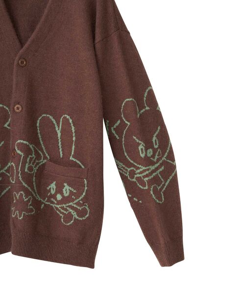 HYSTERIC GLAMOUR（ヒステリックグラマー）の「BEN AND LUCYジャカード カーディガン（カーディガン/ボレロ・レディース・ブラック/ブラウン/トップグレー・FREE）」の10枚目の写真