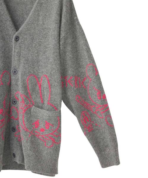 HYSTERIC GLAMOUR（ヒステリックグラマー）の「BEN AND LUCYジャカード カーディガン（カーディガン/ボレロ・レディース・ブラック/ブラウン/トップグレー・FREE）」の4枚目の写真