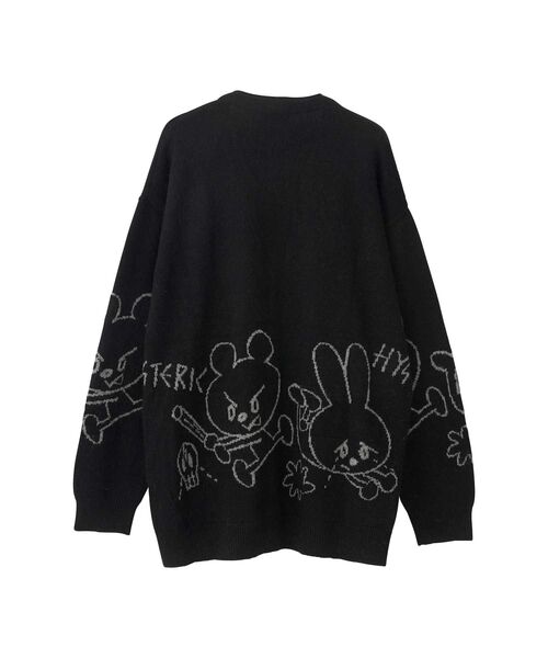 HYSTERIC GLAMOUR（ヒステリックグラマー）の「BEN AND LUCYジャカード カーディガン（カーディガン/ボレロ・レディース・ブラック/ブラウン/トップグレー・FREE）」の5枚目の写真