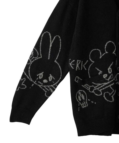 HYSTERIC GLAMOUR（ヒステリックグラマー）の「BEN AND LUCYジャカード カーディガン（カーディガン/ボレロ・レディース・ブラック/ブラウン/トップグレー・FREE）」の7枚目の写真