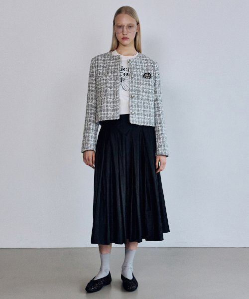 NICK&NICOLE(ニックアンドニコール)の「MIXED TWEED JACKET_BLUE GRAY(テーラードジャケット・レディース・その他・FREE)」の4枚目の写真