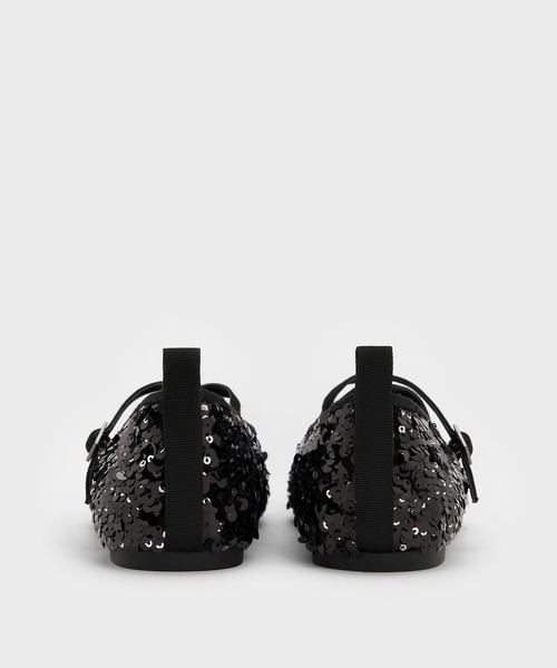 CHARLES & KEITH(チャールズ & キース)の「シークイン ボウクロスオーバーストラップ メリージェーンフラット(パンプス・レディース・ブラック系その他2/シルバー・25cm/24.5cm/23.5cm/23cm/22.5cm)」の7枚目の写真