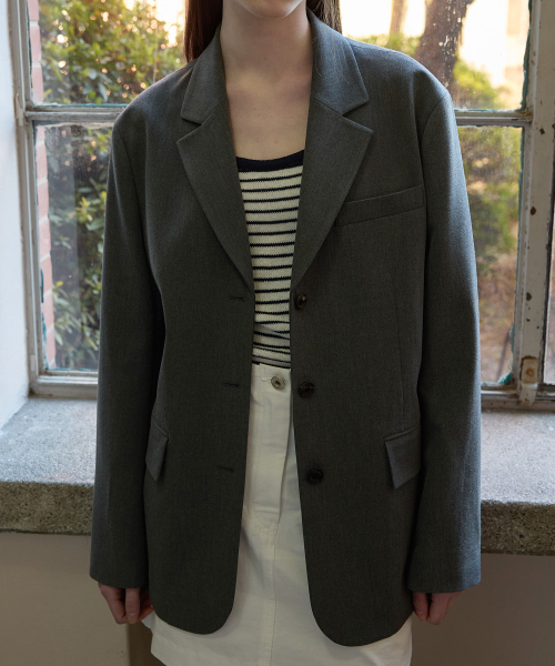 TTUDEMENT(トュードメント)の「SINGLE TAILORED JACKET_CHARCOAL(テーラードジャケット・レディース・その他・SMALL/MEDIUM)」の8枚目の写真