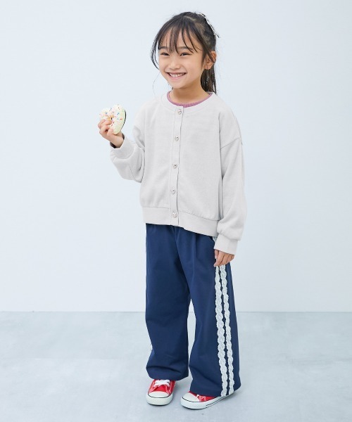 devirock（デビロック）の「ハートボタン付き きらめくラメミニ裏毛 カーディガン（カーディガン/ボレロ・キッズ・ピンク系/ブラック系/ホワイト系/ネイビー系・100cm/110cm/120cm/130cm/140cm/150cm/160cm）」の16枚目の写真