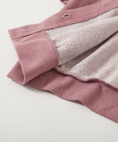 devirock（デビロック）の「ハートボタン付き きらめくラメミニ裏毛 カーディガン（カーディガン/ボレロ・キッズ・ピンク系/ブラック系/ホワイト系/ネイビー系・100cm/110cm/120cm/130cm/140cm/150cm/160cm）」の11枚目の写真