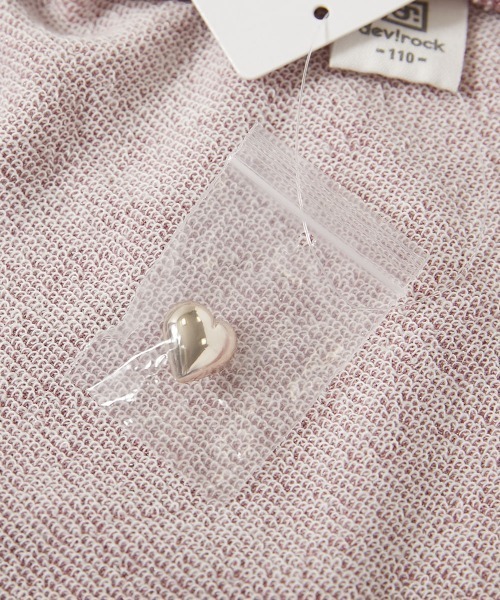 devirock（デビロック）の「ハートボタン付き きらめくラメミニ裏毛 カーディガン（カーディガン/ボレロ・キッズ・ピンク系/ブラック系/ホワイト系/ネイビー系・100cm/110cm/120cm/130cm/140cm/150cm/160cm）」の12枚目の写真