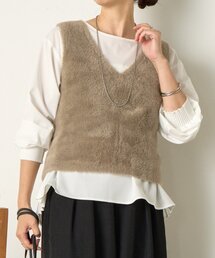 【体系カバー/2点セット】フェザーベストセットブラウス