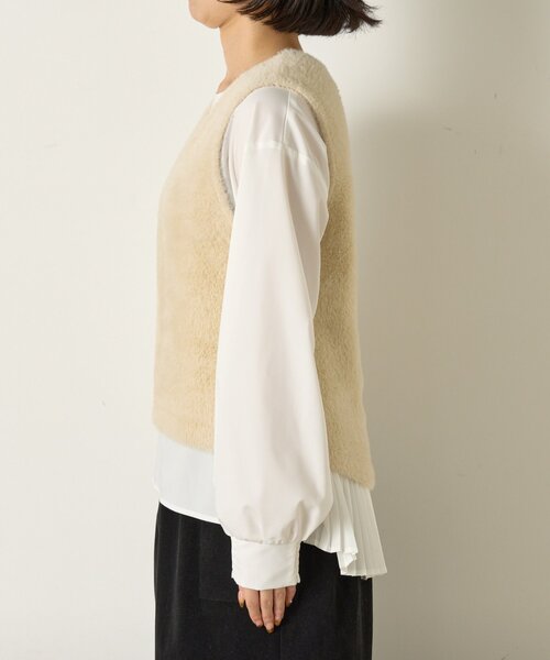 Jena espace merveilleux（ジェナ　エスパスメルヴェイユ）の「【体系カバー/2点セット】フェザーベストセットブラウス（ベスト・レディース・アイボリー/ブラック/ベージュ・FREE）」の13枚目の写真