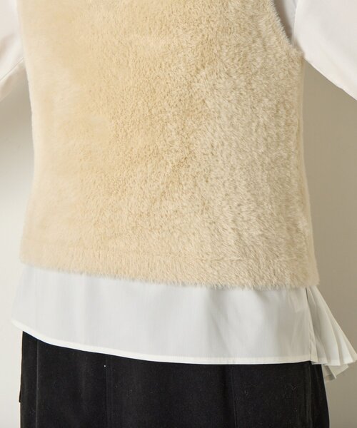 Jena espace merveilleux（ジェナ　エスパスメルヴェイユ）の「【体系カバー/2点セット】フェザーベストセットブラウス（ベスト・レディース・アイボリー/ブラック/ベージュ・FREE）」の18枚目の写真