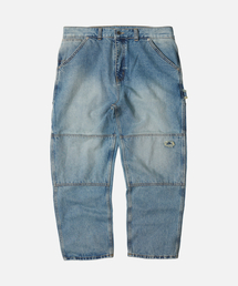 WASHED DENIM DOUBLE KNEE PANTS _ LIGHT BLUE