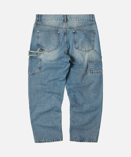 FRIZMWORKS(フリズムワークス)の「WASHED DENIM DOUBLE KNEE PANTS _ LIGHT BLUE(デニムパンツ・メンズ・その他・SMALL/MEDIUM/LARGE/X-LARGE)」の3枚目の写真