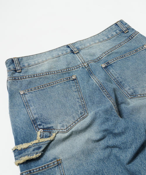 FRIZMWORKS(フリズムワークス)の「WASHED DENIM DOUBLE KNEE PANTS _ LIGHT BLUE(デニムパンツ・メンズ・その他・SMALL/MEDIUM/LARGE/X-LARGE)」の8枚目の写真