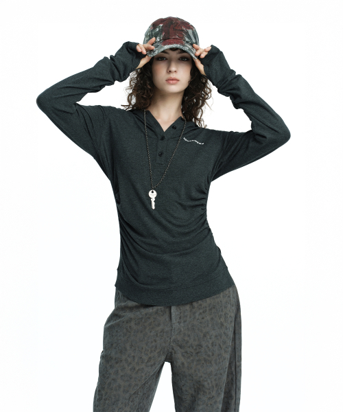 ROUGHNECK(ラフネック)の「ヘンリーフードロングスリーブトップ グレー(Tシャツ/カットソー・レディース・その他・SMALL/MEDIUM)」の8枚目の写真