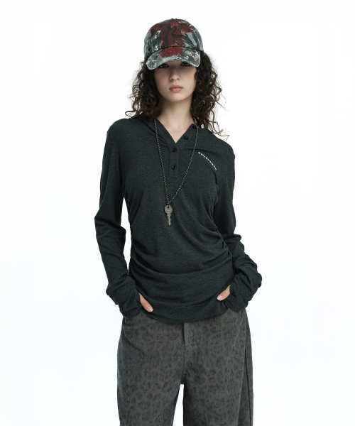 ROUGHNECK(ラフネック)の「ヘンリーフードロングスリーブトップ グレー(Tシャツ/カットソー・レディース・その他・SMALL/MEDIUM)」の9枚目の写真