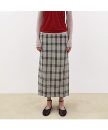 Check H-Line Skirt (Light Grey)