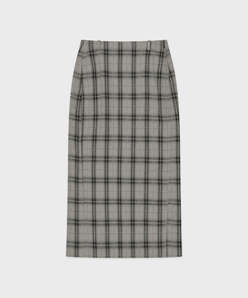 SINOON（シヌーン）の「Check H-Line Skirt (Light Grey)（スカート・レディース・ライトグレー・FREE）」の4枚目の写真