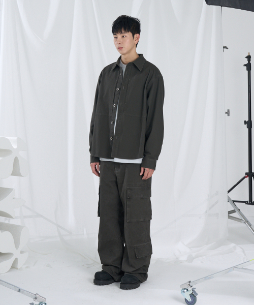 SLOWACID（スローアシッド）の「ウォッシュドヘリンボーンカーゴパンツ[チャコール]（その他パンツ・レディース・その他・SMALL/MEDIUM/LARGE）」の10枚目の写真