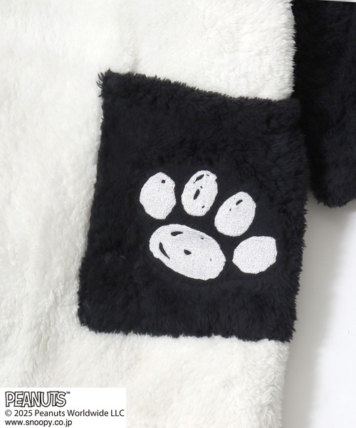 PEANUTS（ピーナッツ）の「PEANUTS SNOOPY（ピーナッツ スヌーピー）キャラクターふわもこボアフリース半纏/ちゃんちゃんこ（ガウン/バスローブ・メンズ・ネイビー系1/ネイビー系2/ホワイト×ブラック/ホワイト系その他/グレー系その他/チャコールグレー・M-L）」の13枚目の写真