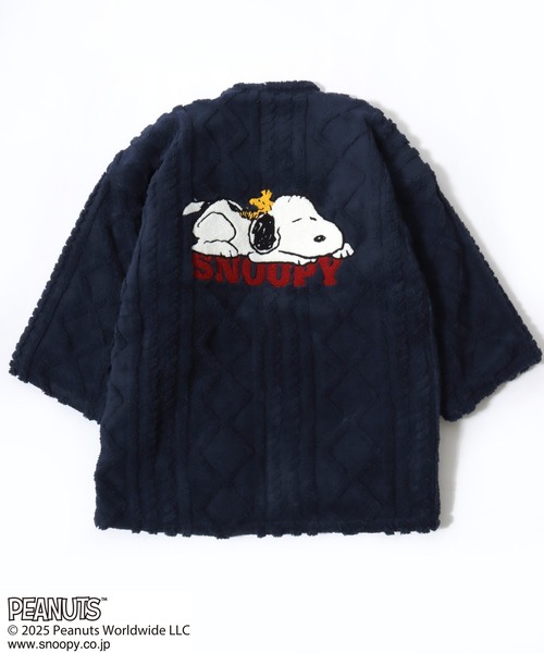 PEANUTS（ピーナッツ）の「PEANUTS SNOOPY（ピーナッツ スヌーピー）キャラクターふわもこボアフリース半纏/ちゃんちゃんこ（ガウン/バスローブ・メンズ・ネイビー系1/ネイビー系2/ホワイト×ブラック/ホワイト系その他/グレー系その他/チャコールグレー・M-L）」の20枚目の写真