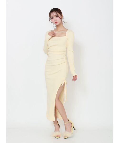 EATME(イートミー)の「カットアウトリボンデザインワンピース(ワンピース・レディース・イエロー/グレー/ブラック・FREE)」の10枚目の写真