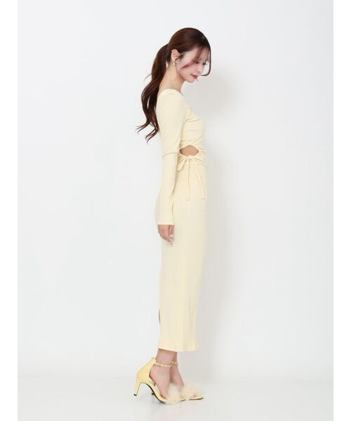 EATME(イートミー)の「カットアウトリボンデザインワンピース(ワンピース・レディース・イエロー/グレー/ブラック・FREE)」の11枚目の写真