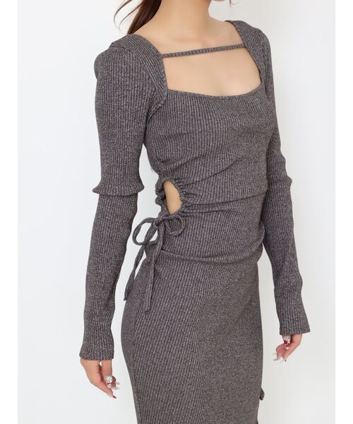 EATME(イートミー)の「カットアウトリボンデザインワンピース(ワンピース・レディース・イエロー/グレー/ブラック・FREE)」の17枚目の写真