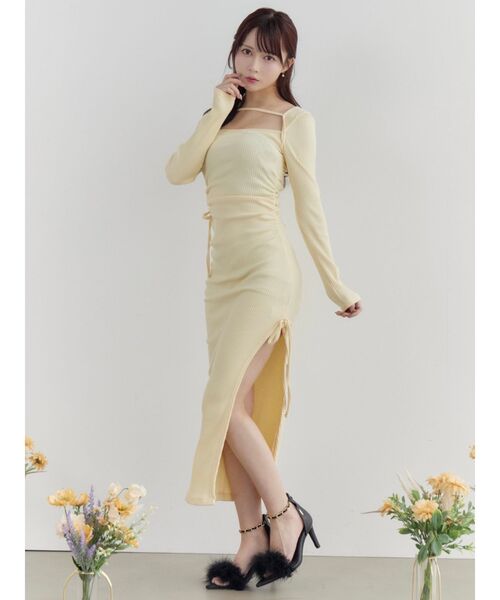 EATME(イートミー)の「カットアウトリボンデザインワンピース(ワンピース・レディース・イエロー/グレー/ブラック・FREE)」の18枚目の写真