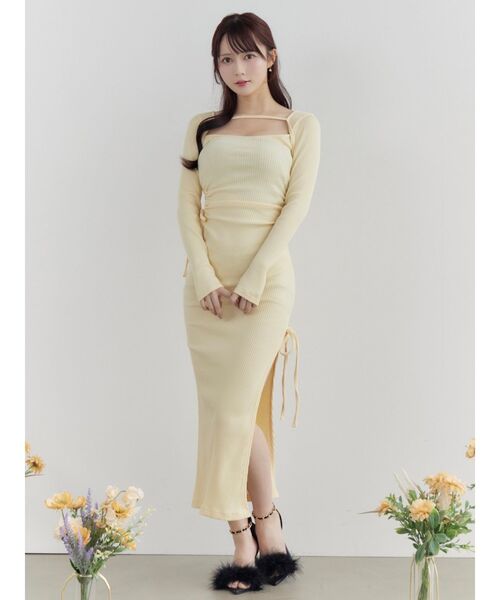 EATME(イートミー)の「カットアウトリボンデザインワンピース(ワンピース・レディース・イエロー/グレー/ブラック・FREE)」の19枚目の写真