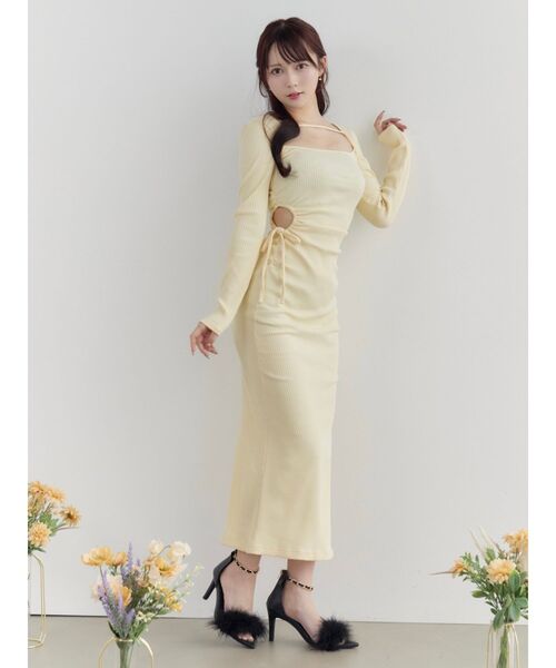 EATME(イートミー)の「カットアウトリボンデザインワンピース(ワンピース・レディース・イエロー/グレー/ブラック・FREE)」の20枚目の写真