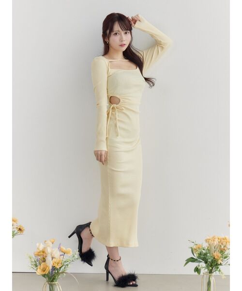 EATME(イートミー)の「カットアウトリボンデザインワンピース(ワンピース・レディース・イエロー/グレー/ブラック・FREE)」の22枚目の写真