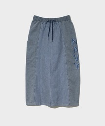 go slow caravan（ゴースローキャラバン）の「GENTIL/ジャンティー　デニム x ヒッコリー x 裏毛リメイク風スカート（スカート）」