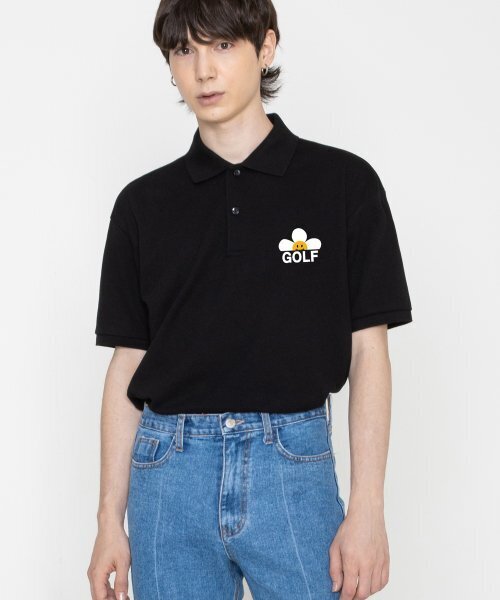 GRAVER（グレーバー）の「[ユニセックス]ゴルフフラワースマイルピケ半袖Tシャツ_ブラック（ポロシャツ・レディース・ブラック・SMALL/MEDIUM/LARGE）」の2枚目の写真