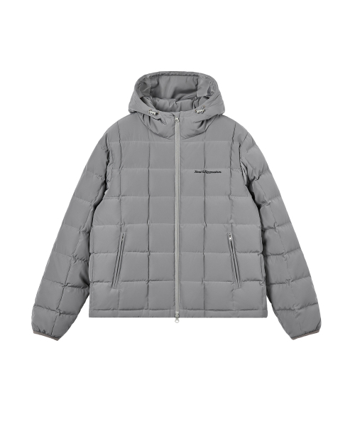 Rest&Recreation(レストアンドレクリエーション)の「SQUARE QUILTED HOOD DOWN JACKET - GREY(ダウンジャケット/コート・メンズ・その他・SMALL/LARGE)」の1枚目の写真