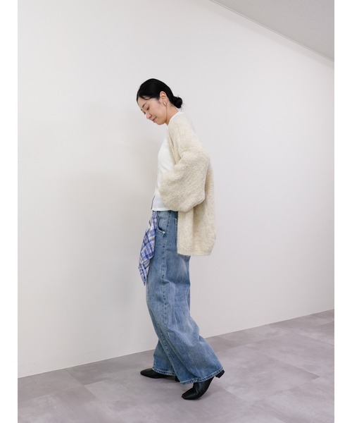 DOLLUPOOPS（ドールアップウップス）の「ループヤーンボリュームカーディガン（カーディガン/ボレロ・レディース・アイボリー/イエロー/チャコール・FREE）」の4枚目の写真