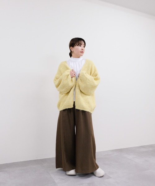 DOLLUPOOPS（ドールアップウップス）の「ループヤーンボリュームカーディガン（カーディガン/ボレロ・レディース・アイボリー/イエロー/チャコール・FREE）」の18枚目の写真