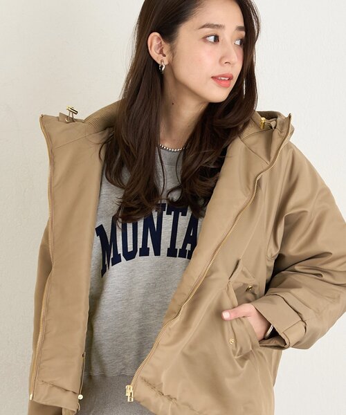 un dix cors（アンディコール）の「《大人カジュアルなムードに》ラグランロゴ裏毛ワイドプルオーバー（スウェット・レディース・グレー/オフホワイト/グリーン/ネイビー・FREE）」の3枚目の写真