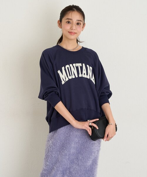 un dix cors（アンディコール）の「《大人カジュアルなムードに》ラグランロゴ裏毛ワイドプルオーバー（スウェット・レディース・グレー/オフホワイト/グリーン/ネイビー・FREE）」の14枚目の写真