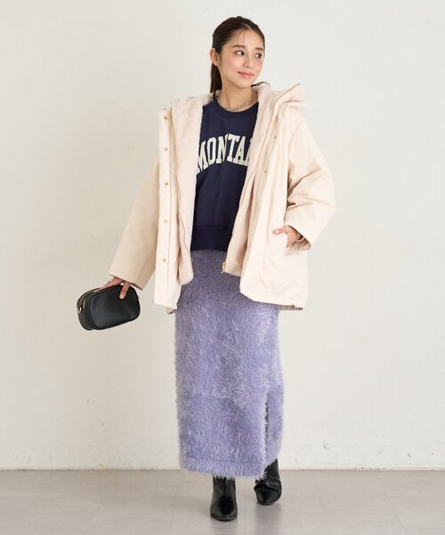 un dix cors（アンディコール）の「《大人カジュアルなムードに》ラグランロゴ裏毛ワイドプルオーバー（スウェット・レディース・グレー/オフホワイト/グリーン/ネイビー・FREE）」の19枚目の写真