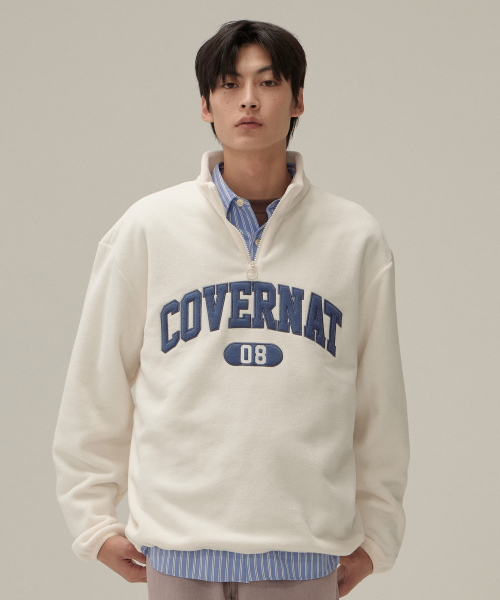 COVERNAT(カバーナット)の「アーチロゴフリースハーフジップスウェットアイボリー(スウェット・レディース・その他・SMALL/MEDIUM/LARGE/X-LARGE/XX-LARGE/X-SMALL)」の1枚目の写真
