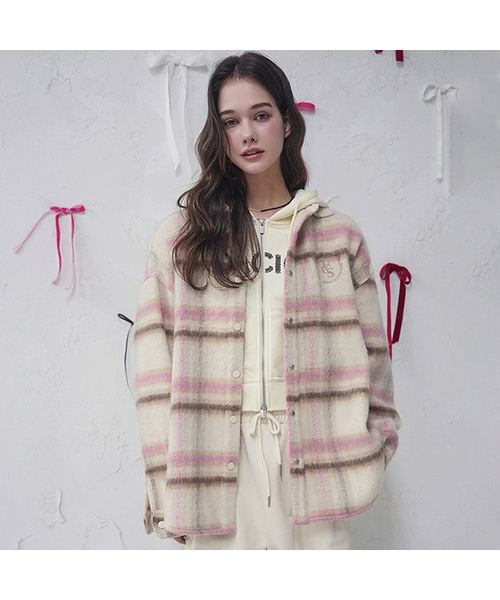 Vivacious(ビバシャス)の「Charmant Check Shirt PINK(シャツ/ブラウス・レディース・ピンク・FREE)」の1枚目の写真