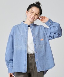 KRIFF MAYER Lady's Collection（クリフメイヤーレディースコレクション）の「【綿100％】カットオフバンドカラーデニムシャツ（シャツ/ブラウス）」