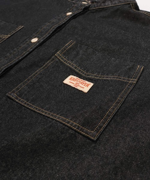 KRIFF MAYER Lady's Collection(クリフメイヤーレディースコレクション)の「【綿100%】カットオフバンドカラーデニムシャツ(シャツ/ブラウス・レディース・ライトブルー/ブラック/ストライプ/ダークブルー・LARGE/MEDIUM)」の15枚目の写真