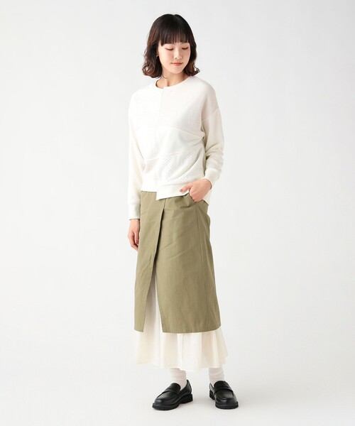 BEAMS HEART（ビームスハート）の「レース×プリント パッチワーク スウェット（スウェット・レディース・グリーン/ホワイト系その他5/ブラック・FREE）」の4枚目の写真