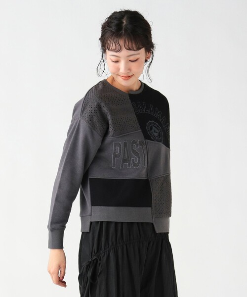 BEAMS HEART（ビームスハート）の「レース×プリント パッチワーク スウェット（スウェット・レディース・グリーン/ホワイト系その他5/ブラック・FREE）」の10枚目の写真