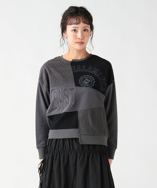 BEAMS HEART（ビームスハート）の「レース×プリント パッチワーク スウェット（スウェット・レディース・グリーン/ホワイト系その他5/ブラック・FREE）」の11枚目の写真