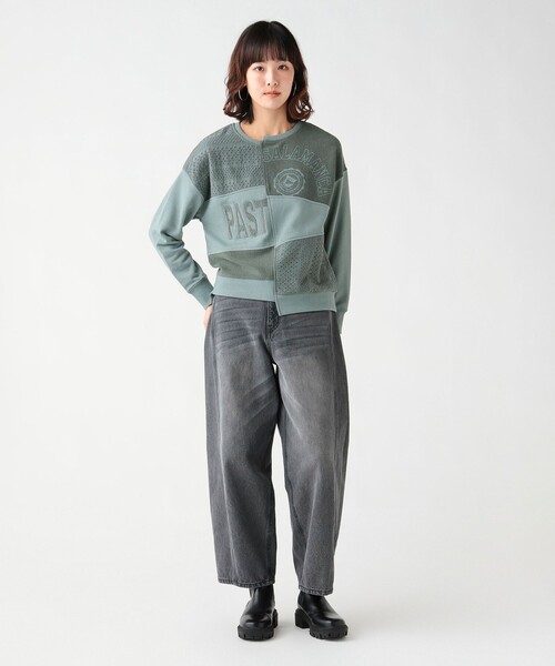 BEAMS HEART（ビームスハート）の「レース×プリント パッチワーク スウェット（スウェット・レディース・グリーン/ホワイト系その他5/ブラック・FREE）」の12枚目の写真