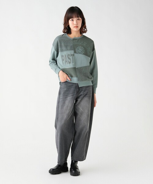 BEAMS HEART（ビームスハート）の「レース×プリント パッチワーク スウェット（スウェット・レディース・グリーン/ホワイト系その他5/ブラック・FREE）」の13枚目の写真